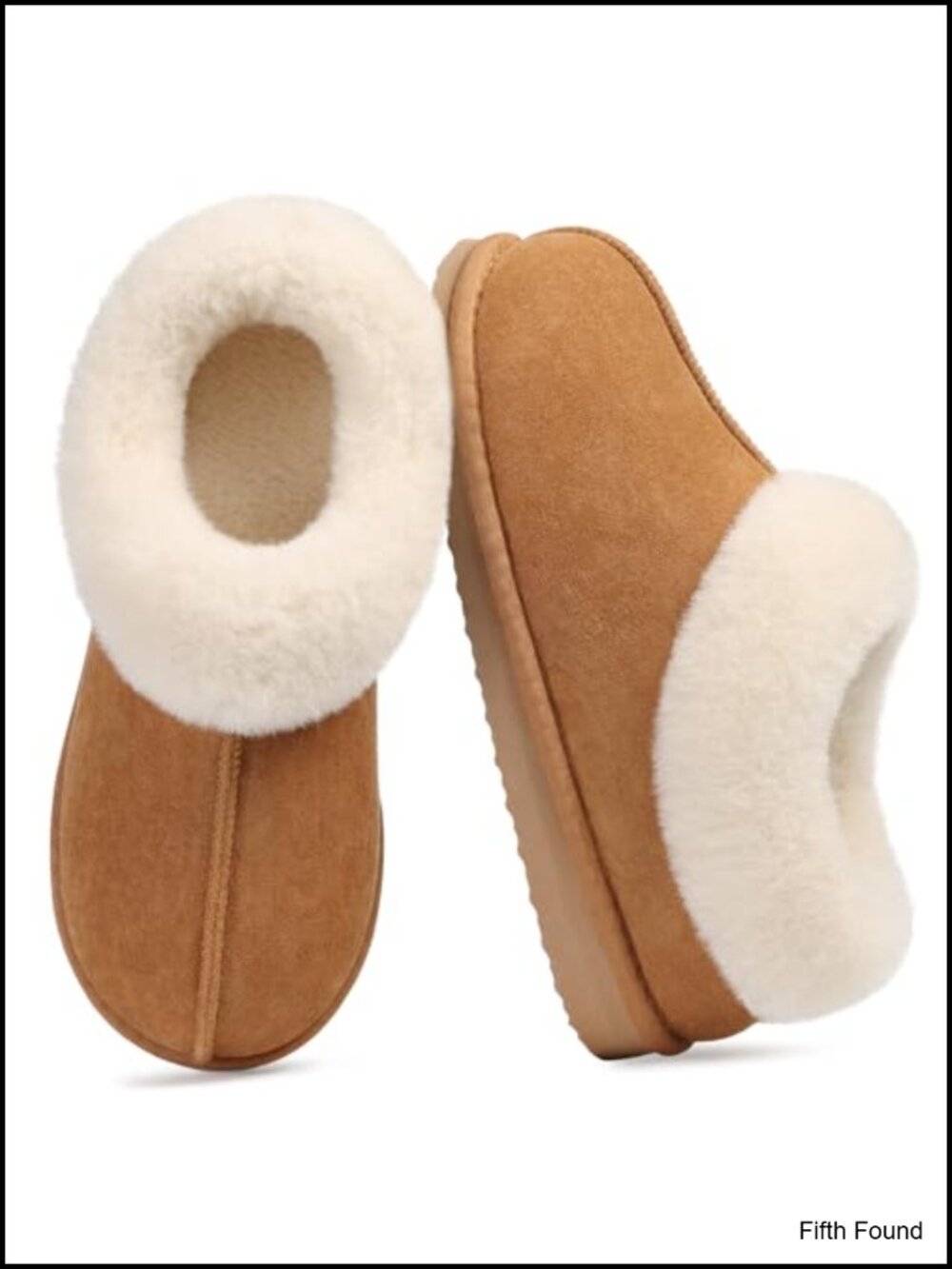 Women's Fuzzy Memory Foam House Slippers Faux Fur Collar Non-Slip Sole
